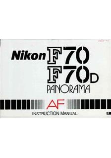 Nikon F 70 manual. Camera Instructions.